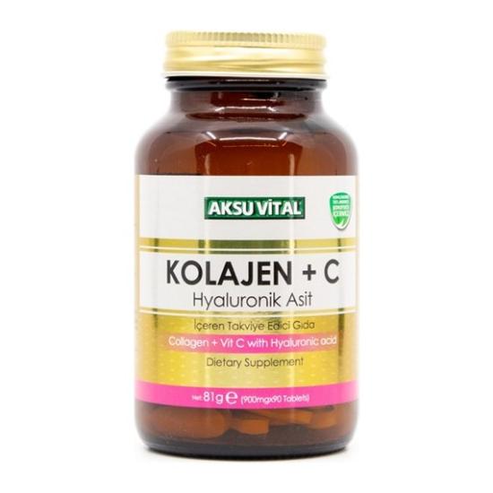 Aksu Vital Kolajen + C Vitamini & Hyaluronik Asit( 60 Tablet 54 Gr)